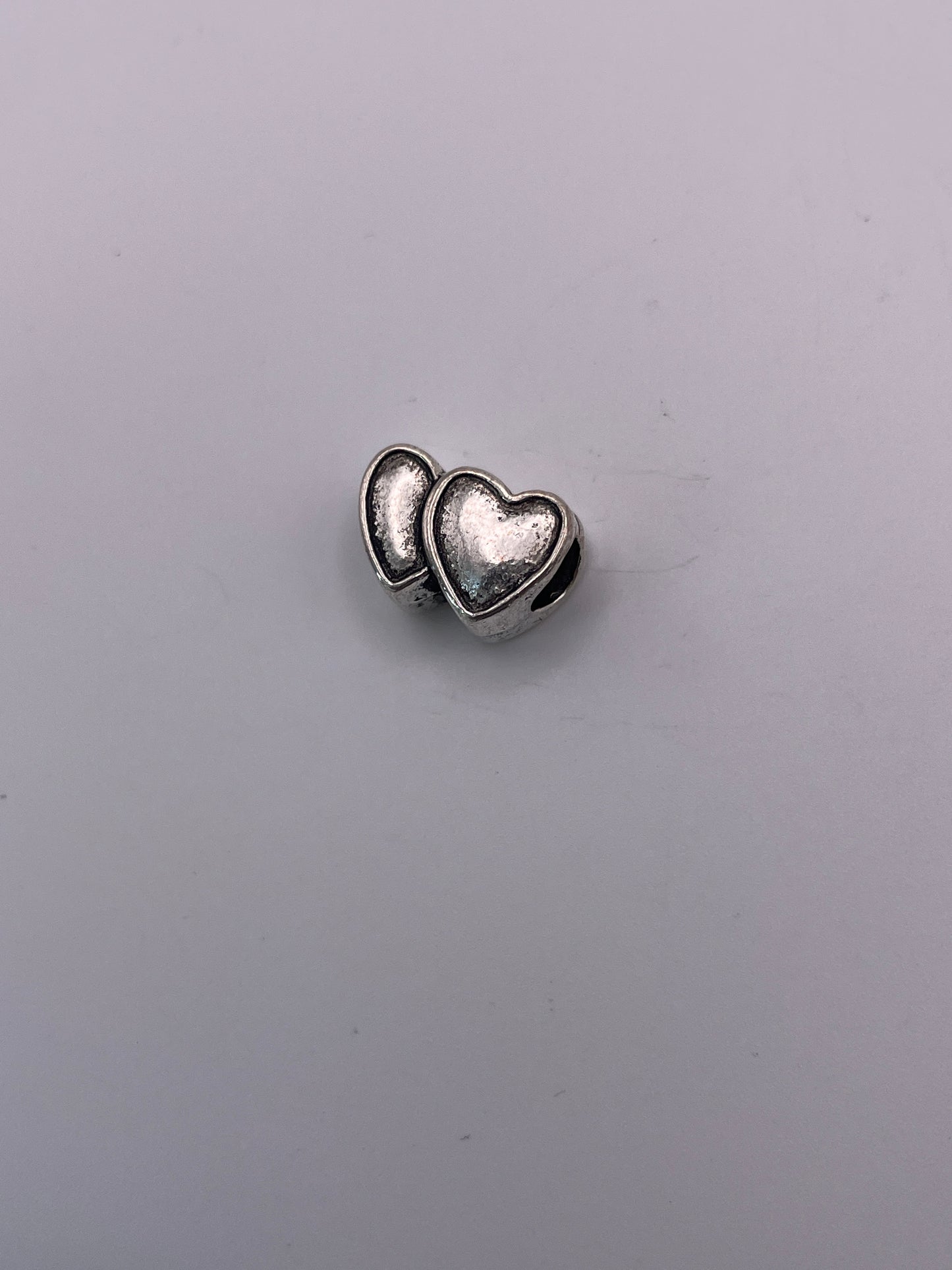 Pewter Double Heart Bead .95