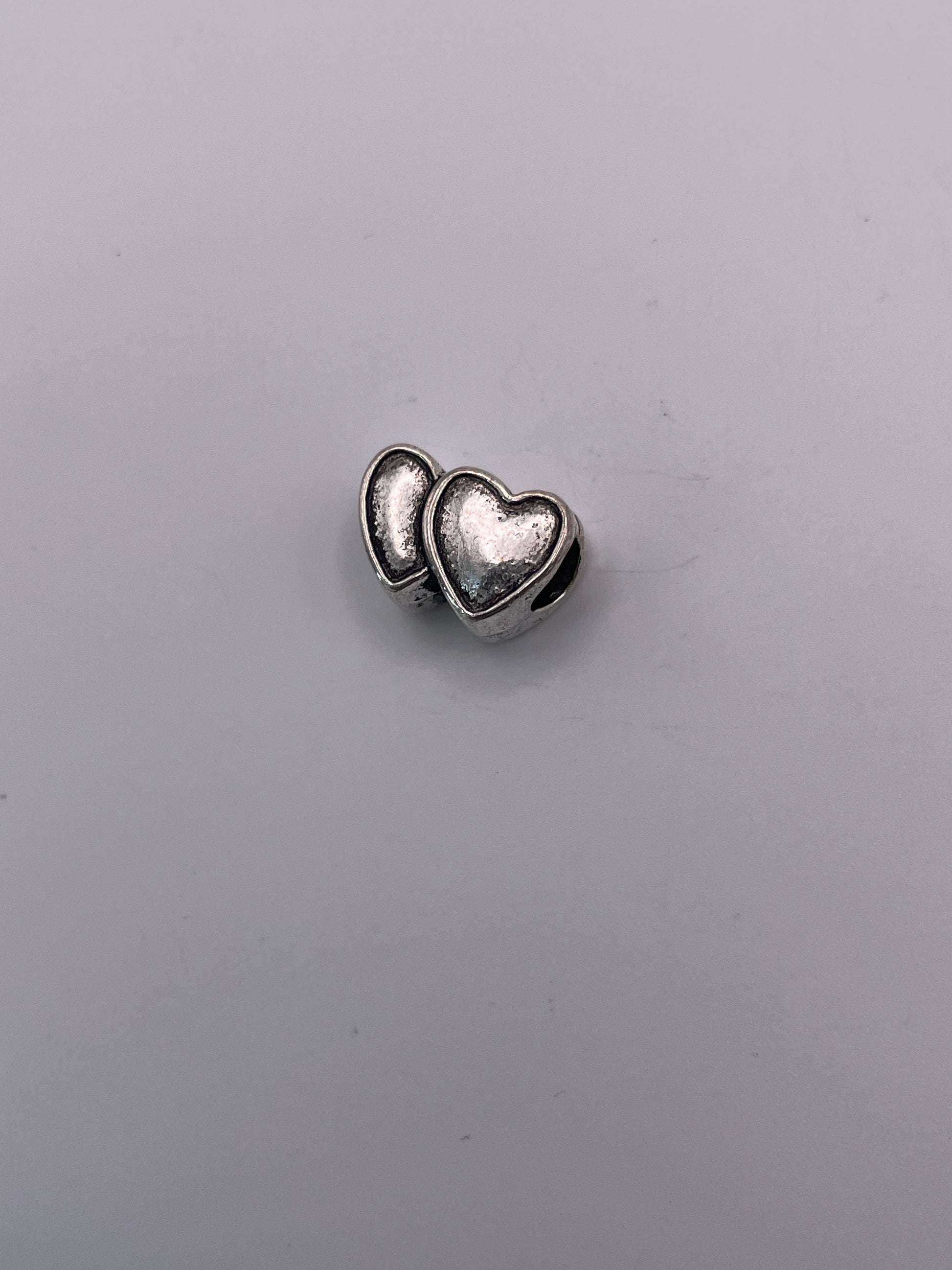 Pewter Double Heart Bead .95