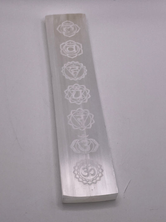 Carved Chakra Stick Selenite