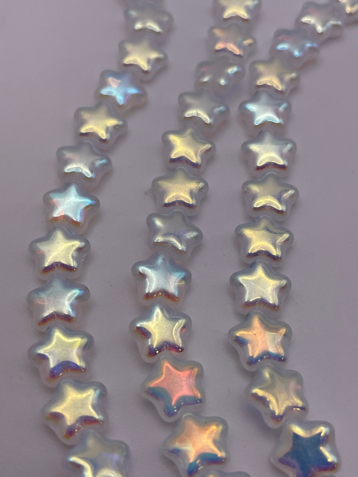 8mm Shiny Star Czech Bead Strand