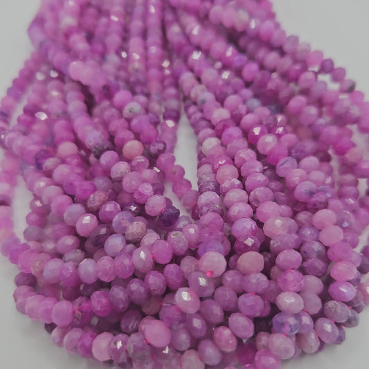 4mm Faceted Ruby Rondelle Bead Strand
