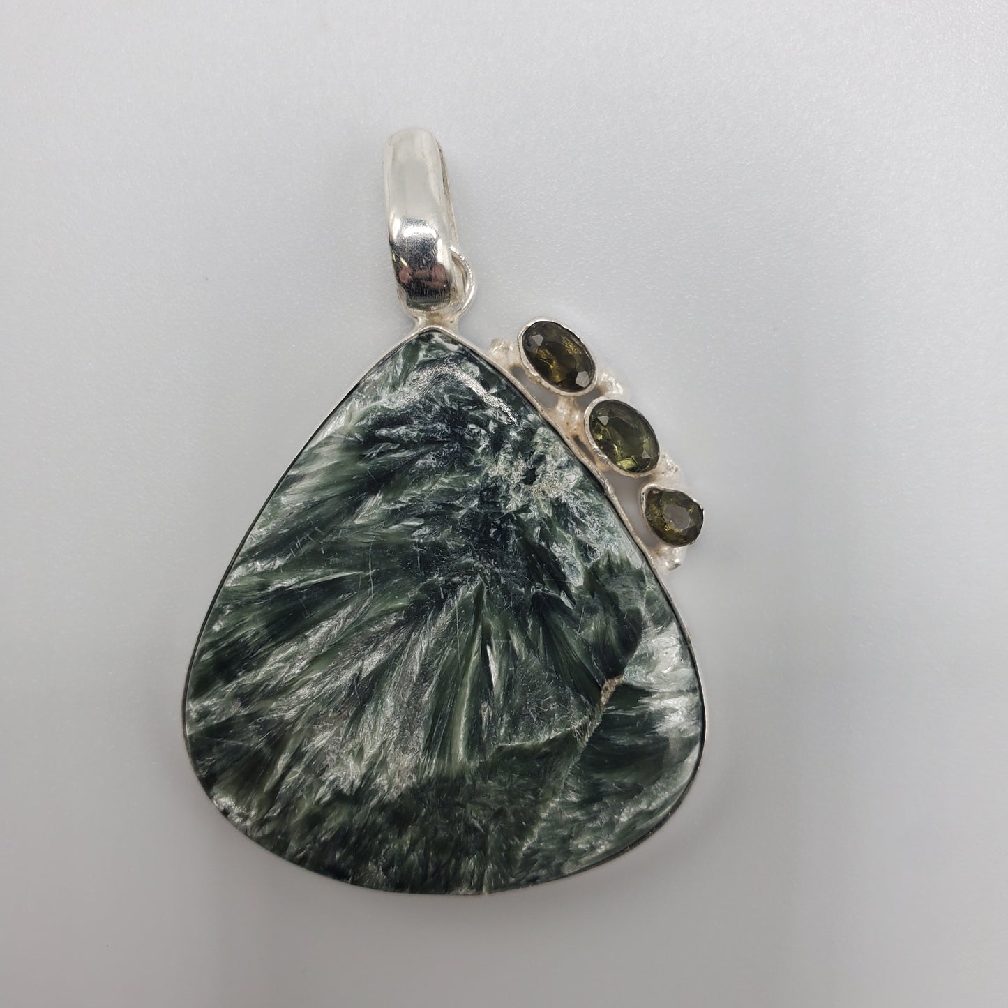 Seraphinite with Tourmaline Pendant