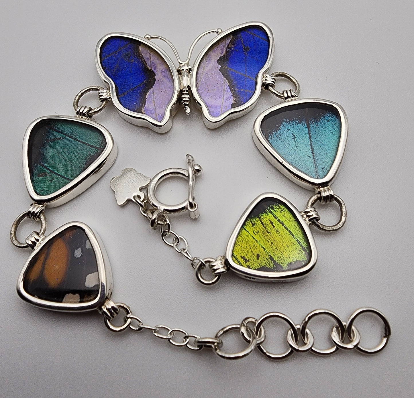 SS Butterfly 5 Bead Bracelet