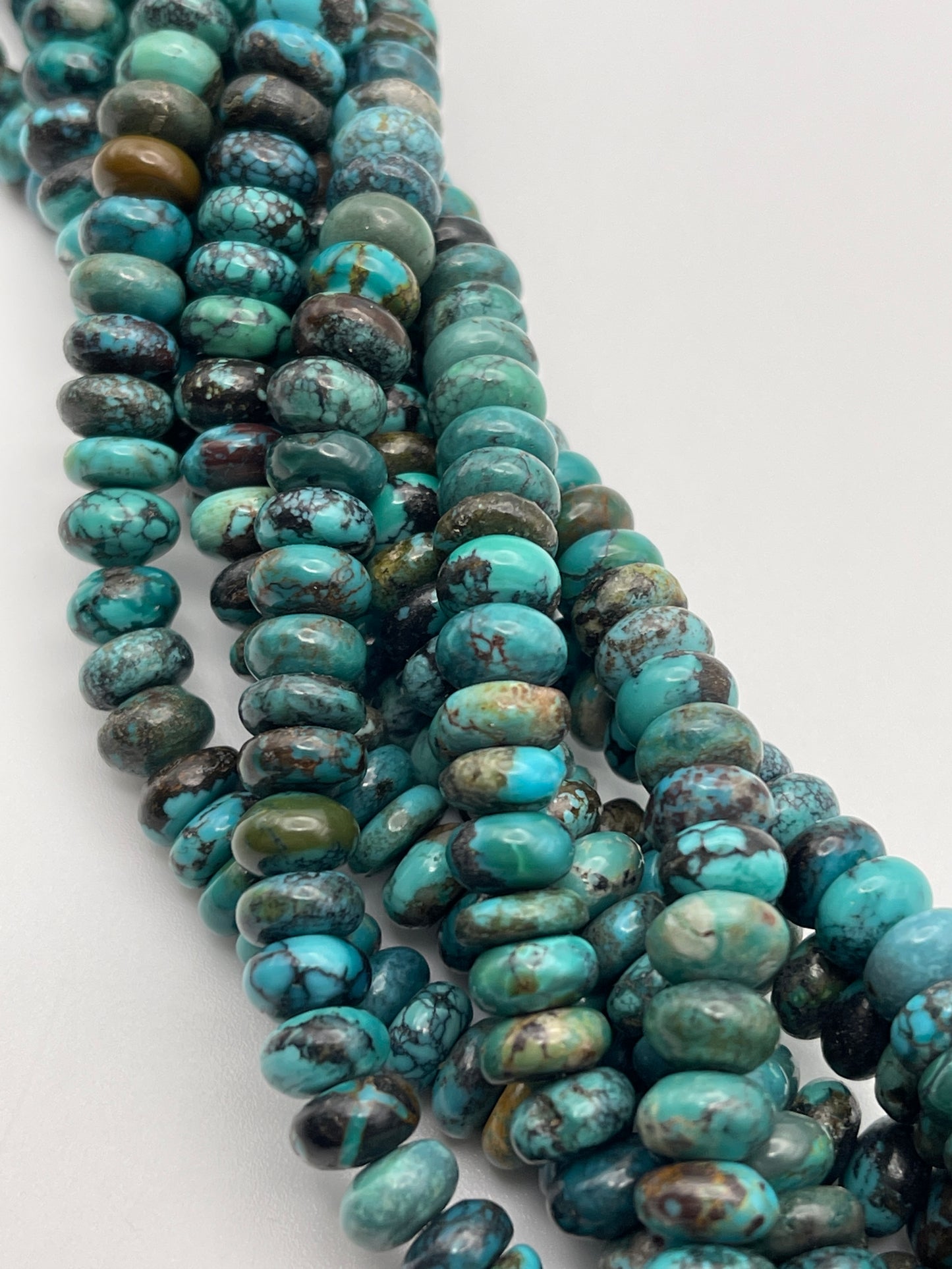 6mm Turquoise Rondell Donut Bead Strand.