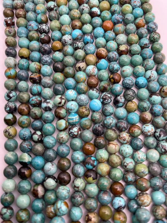 8mm Turquoise Round Smooth Bead Strand.