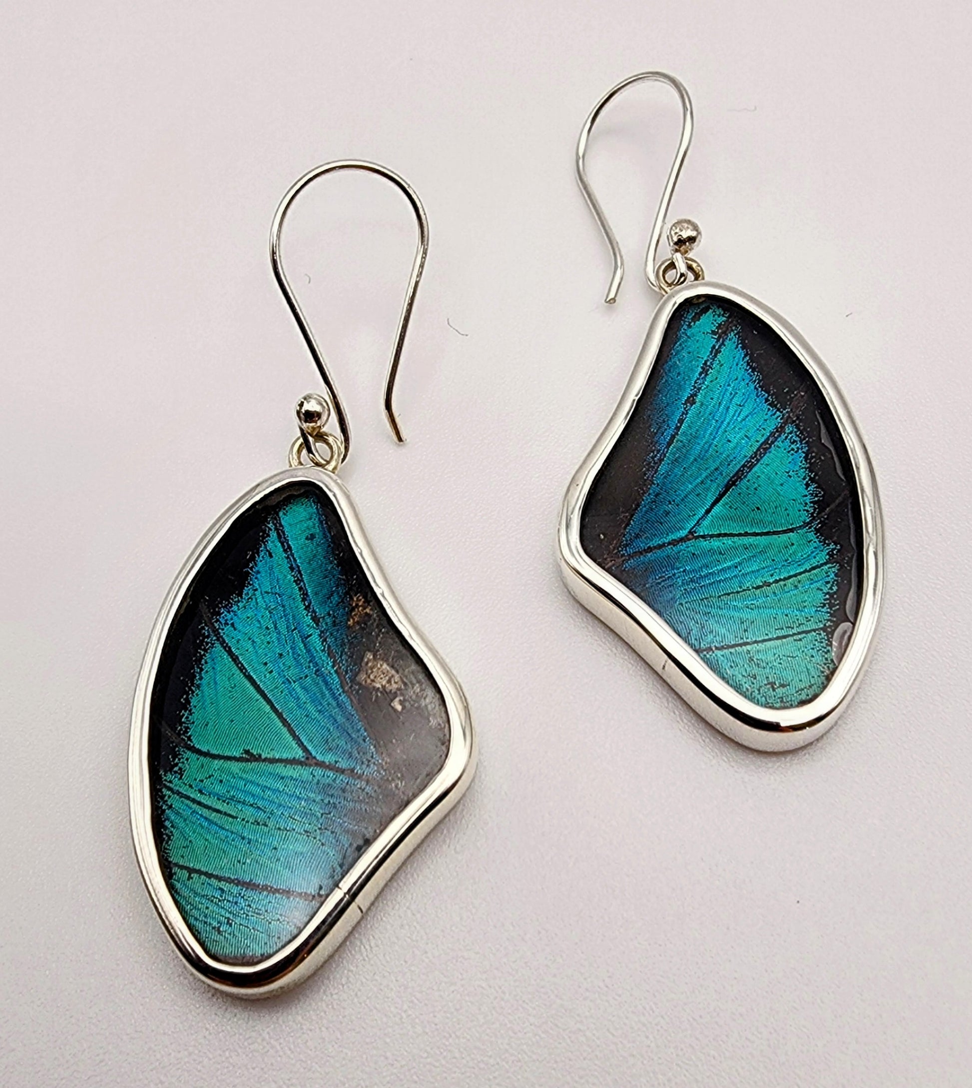 Sterling Silver Reversible Butterfly Medium Earrings Side 2.