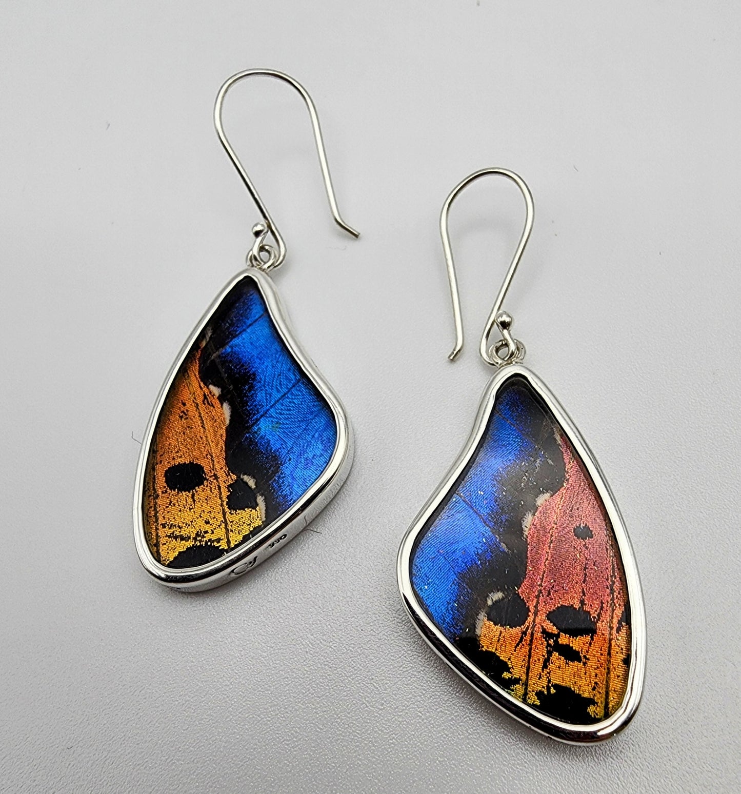 Sterling Silver Reversible Butterfly Medium Earrings Side 1.